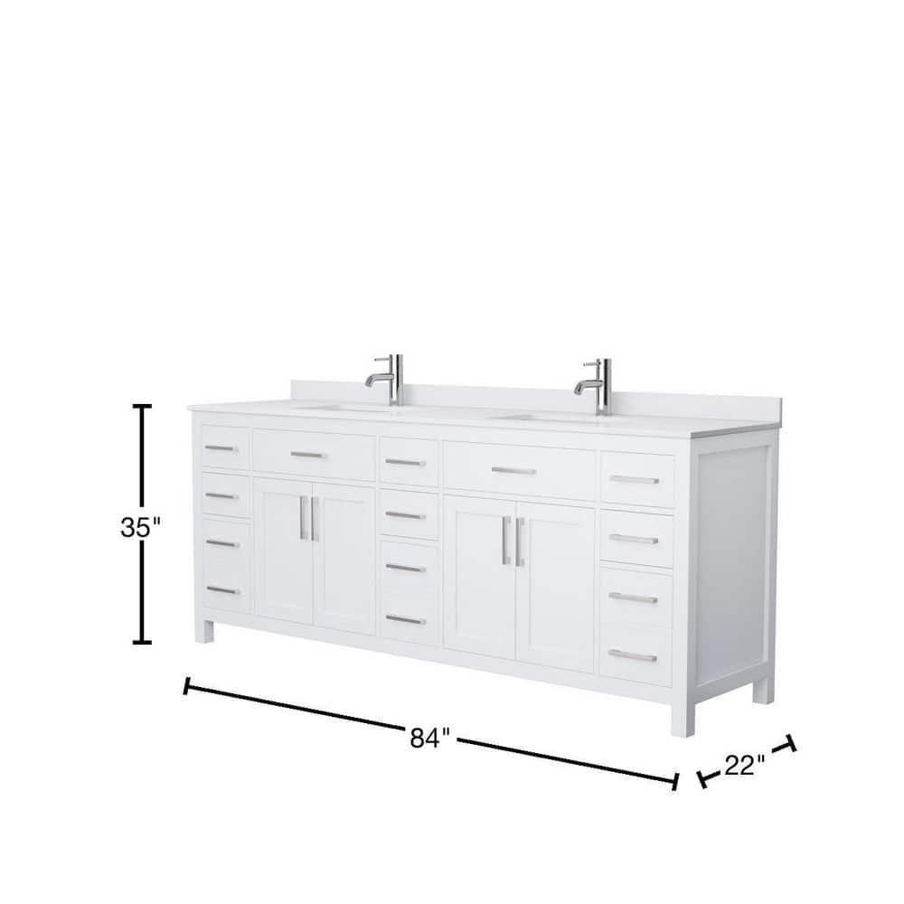 Beckett 84" Freestanding Double Bathroom Vanity with Cultured Marble Top