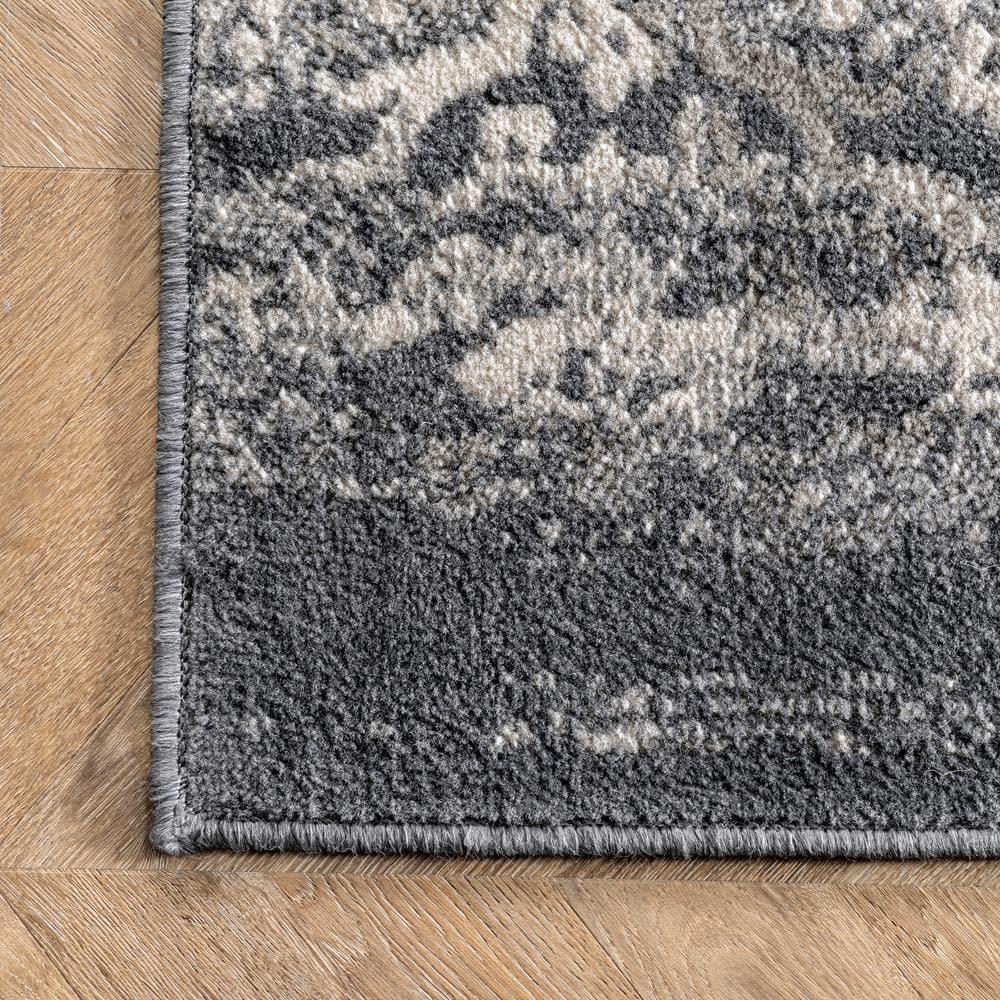 Nuloom Freja Oriental/Persian 9x12 Indoor Area Rug for Living Room Bedroom Dining Room Kitchen, Dark Grey/Ivory