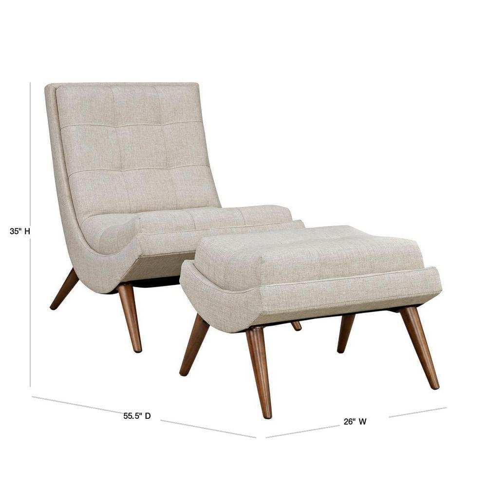 Modway Ramp Mid Century Fabric Lounge Chair Set
