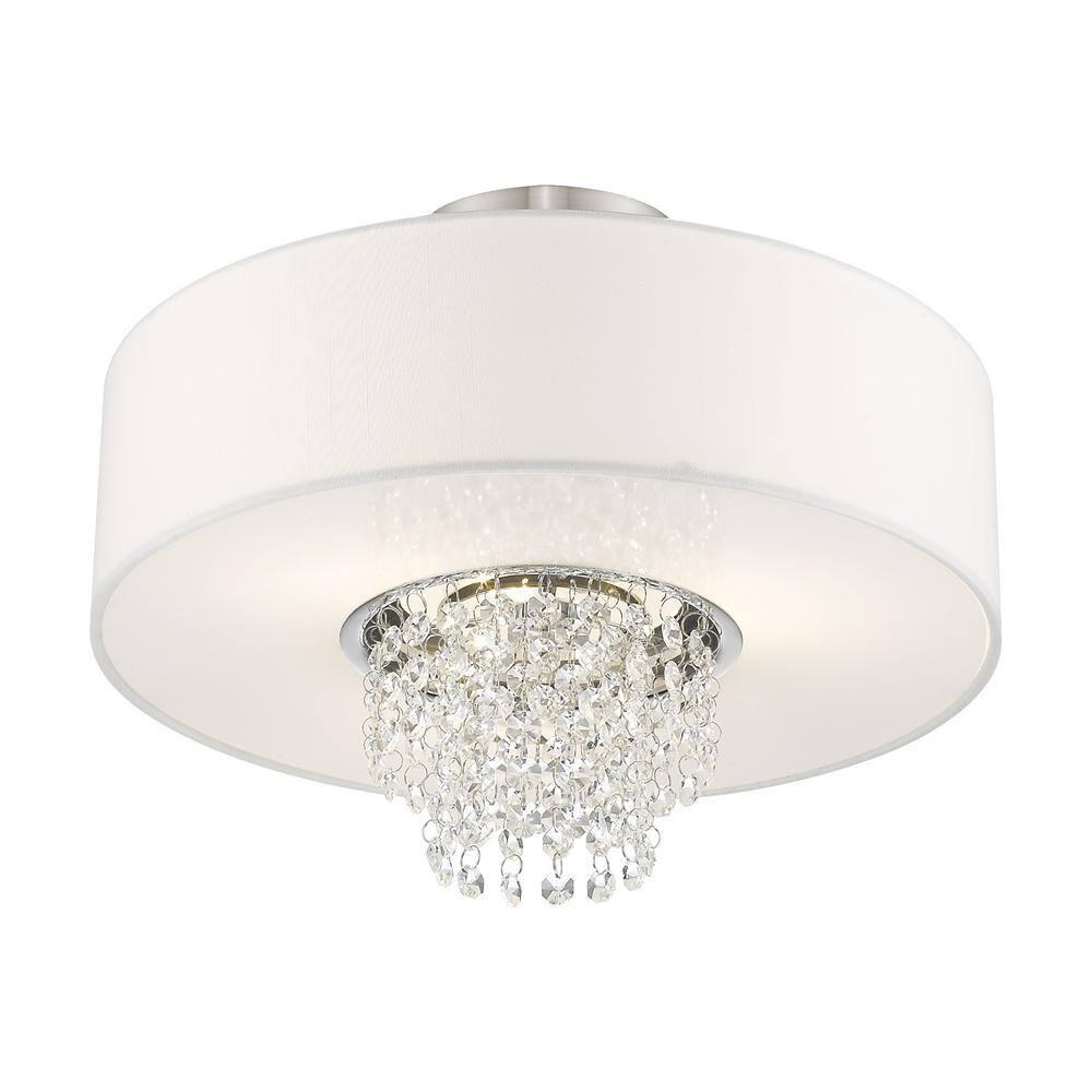Livex Lighting Carlisle 3 - Light Semi-Flush Mount in  Brushed Nickel