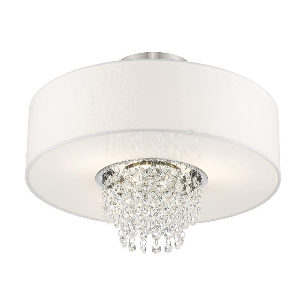 Livex Lighting Carlisle 3 - Light Semi-Flush Mount in  Brushed Nickel