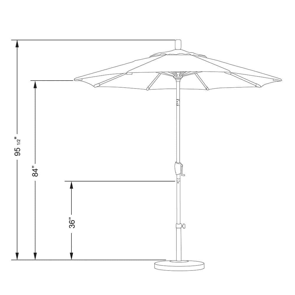 Teak Octagon Market Umbrella with Bronze Aluminum Pole