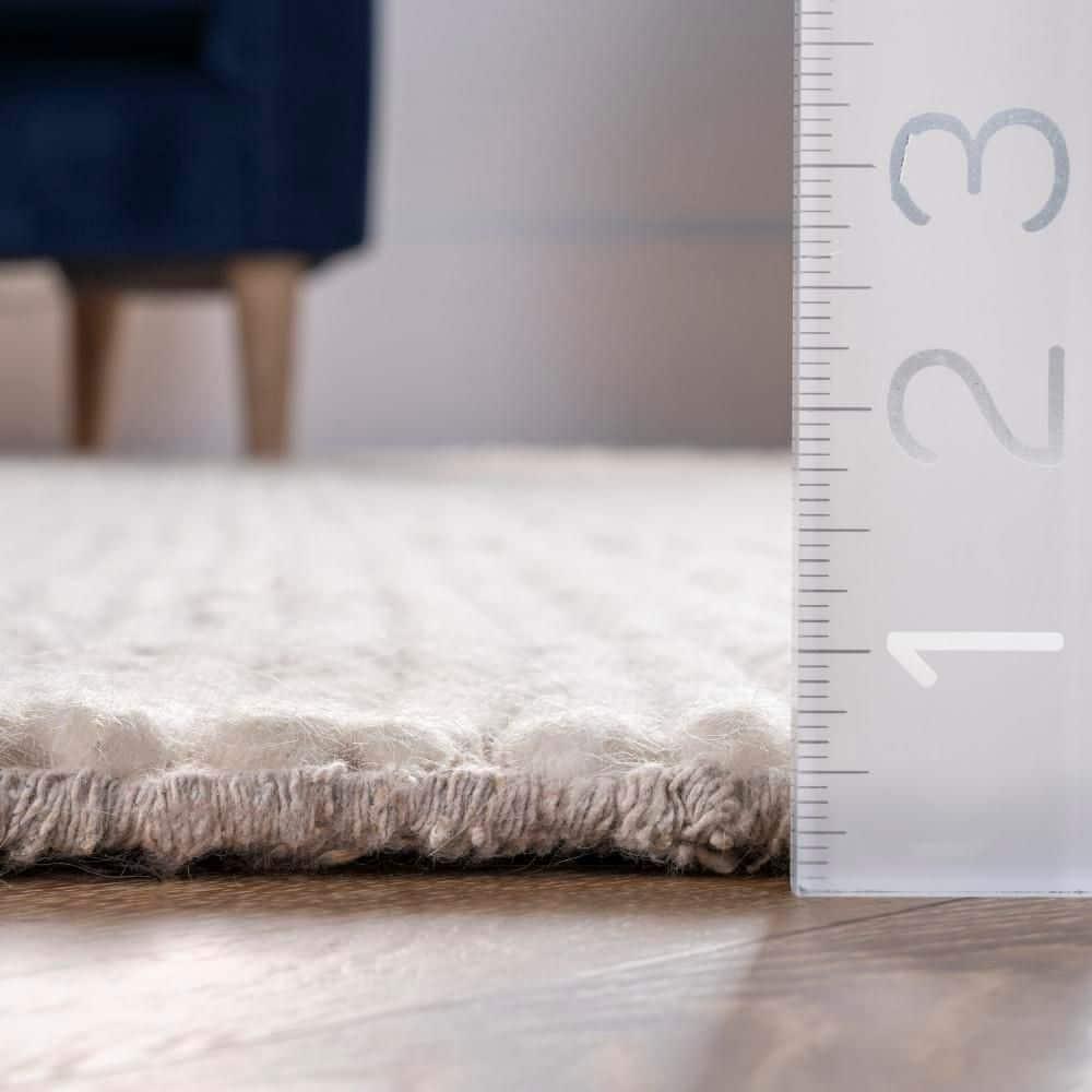 nuLOOM Penelope Braided Wool Off White 4' x 6' Farmhouse Area Rug