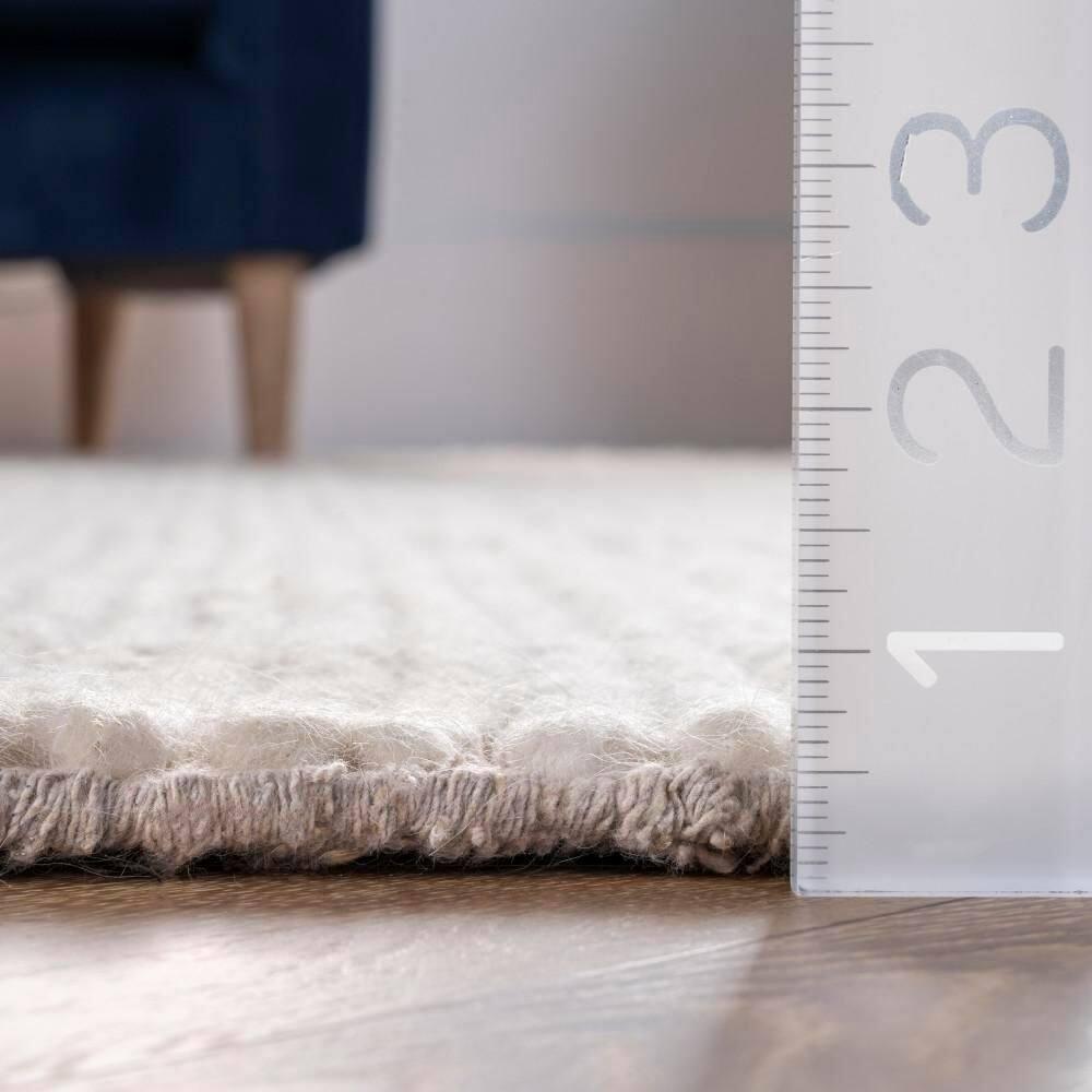 nuLOOM Penelope Braided Wool Off White 5' x 8' Farmhouse Area Rug