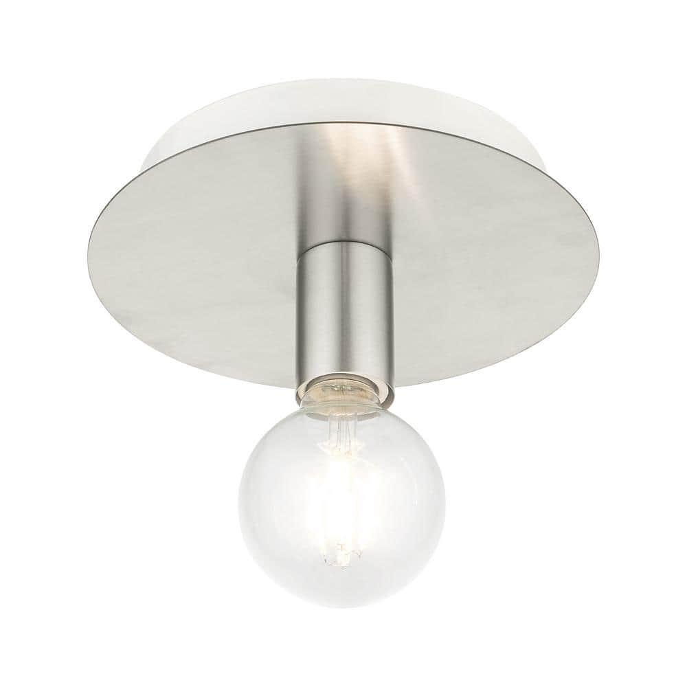 Livex Lighting Hillview 1 - Light Flush Mount in  Brushed Nickel