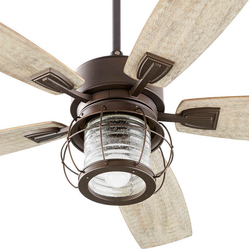 Kentmere Close Ceiling Fan in Traditional Style 52 inches Wide By 18.46 inches High-Oiled Bronze Finish-Weathered Oak Blade Color Bailey Street Home