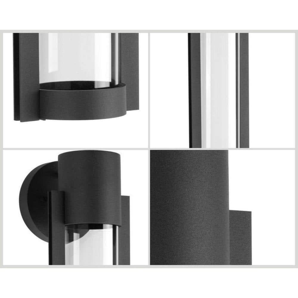 Progress Lighting Z-1030 1-Light Outdoor LED Sconce, Aluminum, Black Finish, Clear Glass Shade