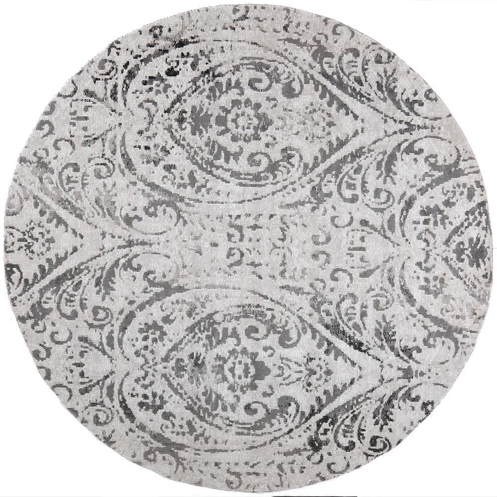 Nicole Miller New York Patio Sofia Juniper Transitional Paisley Indoor/Outdoor Area Rug, Ivory/Gray