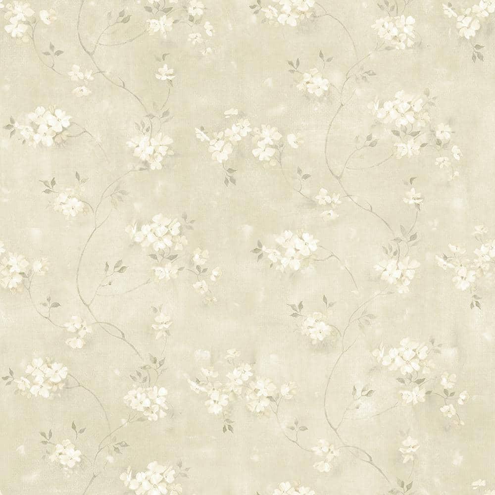 Chesapeake Braham Taupe Floral Trail Wallpaper