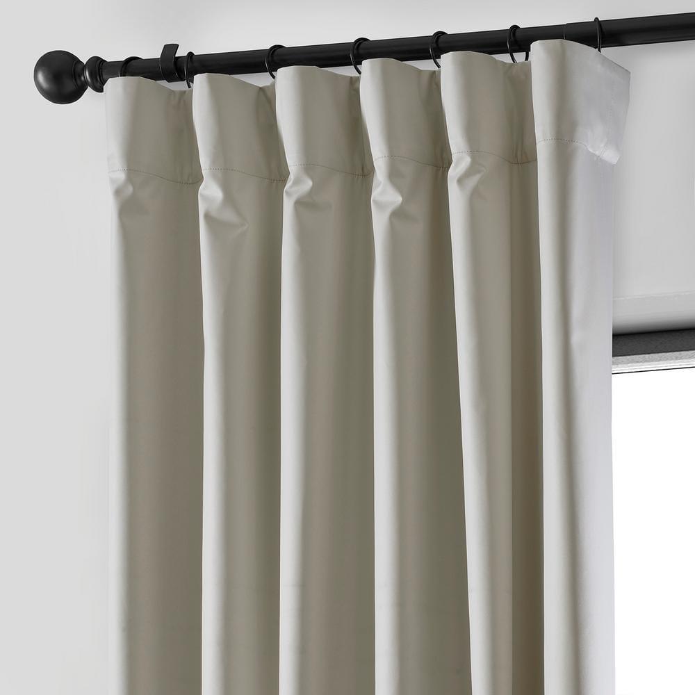 Dark Ivory Essential Polyester 50 in. W x 96 in. L Rod Pocket 100% Blackout Curtain (Single Panel)