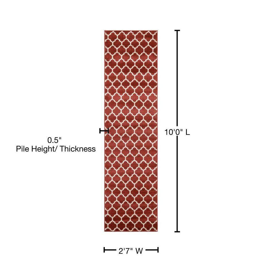 Trellis Philadelphia Red/Beige 2' 7 x 10' 0 Runner Rug