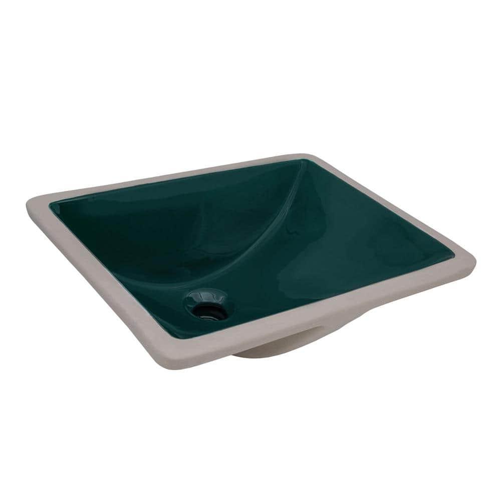 Ruvati 17 x 12 inch Undermount Bathroom Rectangular Porcelain Ceramic Sink with Overflow