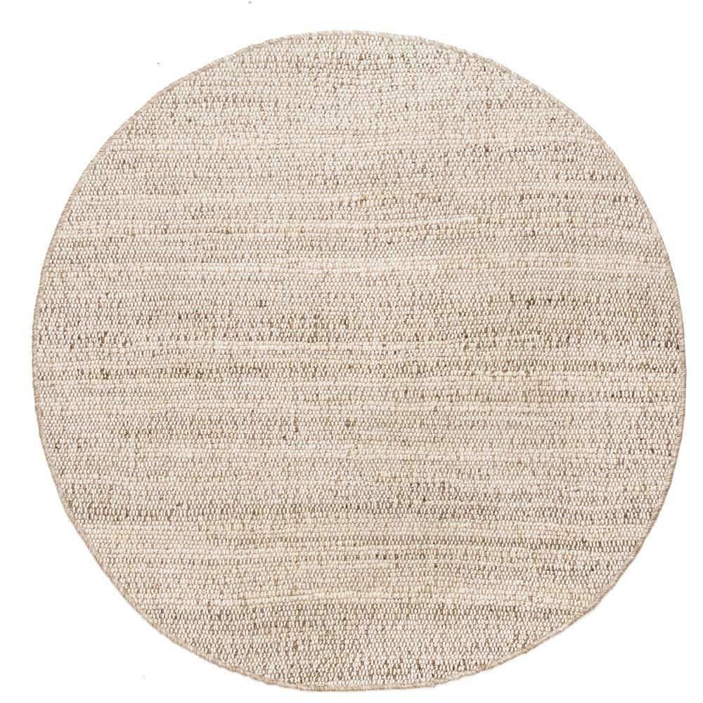 Nuloom 4 Round Elfriede Jute & Cotton Hand Woven Indoor Area Rug, Natural, Solid Rustic Farmhouse Style Natural Fiber Bedroom, Living Room,