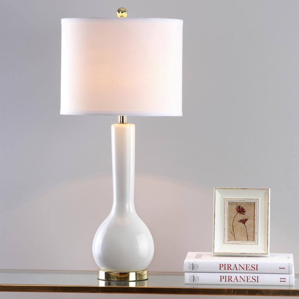Mae Long Neck Table Lamp - 30.5 Inch Height - LIT4091 - White - Safavieh