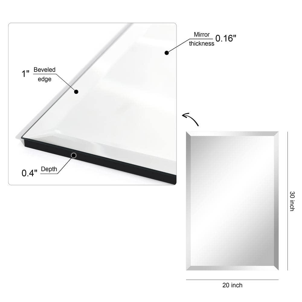 Empire Art Direct Frameless Beveled Prism Wall Mirror - Clear 20 in. x 0.39 in. x 30 in.