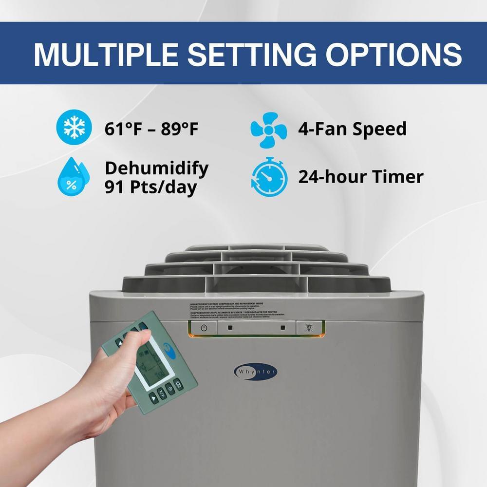 Whynter Whynter 13000 BTU Dual Hose Portable Air Conditioner for 420 sq. ft. Gray