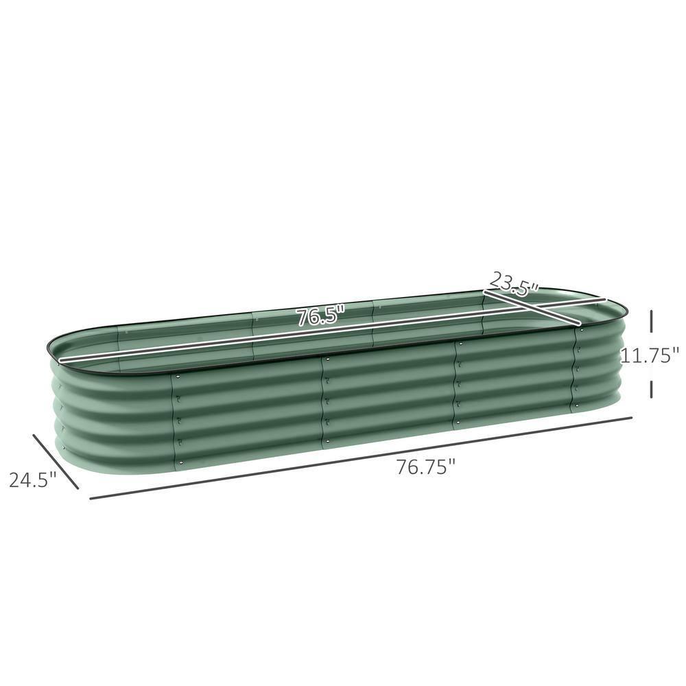 Galvanized Raised Garden Bed Kit, Outdoor Metal Elevated Planter Box with Safety Edging, Easy DIY Stock Tank for Growing Flowers, Herbs & Vegetables(6.4' x 2' x 1')
