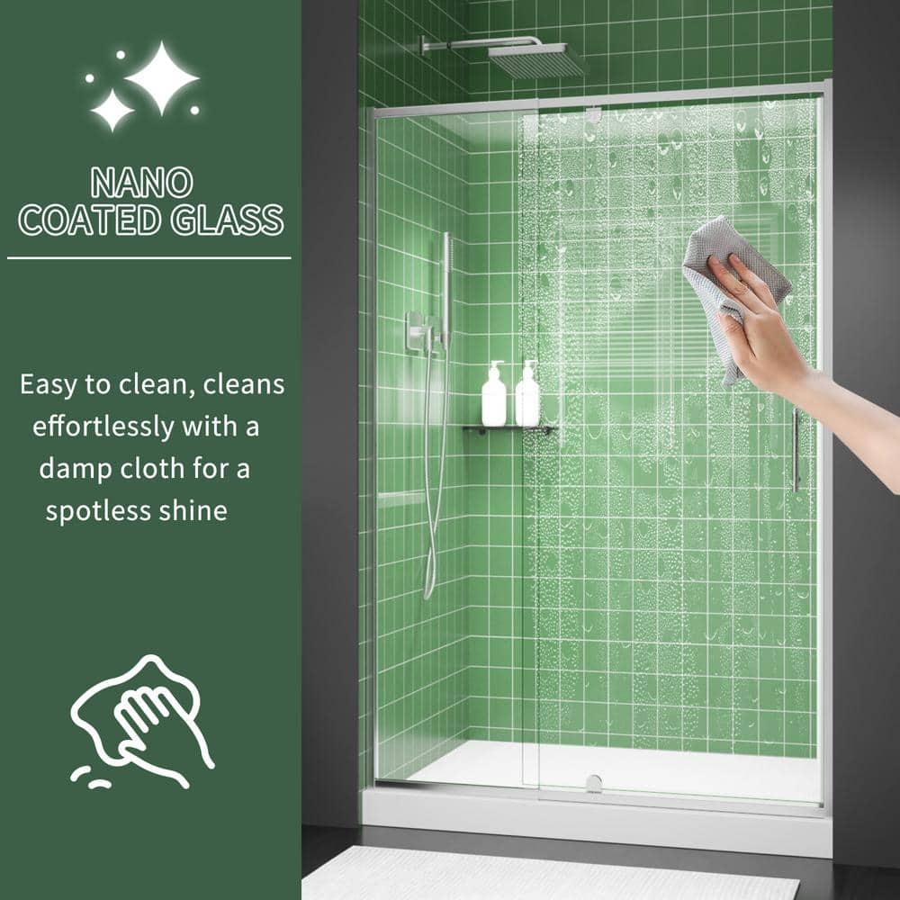 38-42" W x 71" H Piovt Swing Glass Shower Door,Pivot Semi-Frameless Glass Shower Door with 1/4"(6mm) Clear SGCC Tempered Glass,Chrome Finish Shower Doors,Reversible Installation