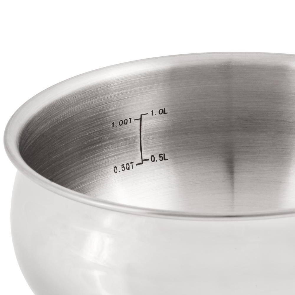 BergHOFF Belly Shape 18/10 Stainless Steel 6.25" Sauce Pan with Glass Lid 1.5Qt.
