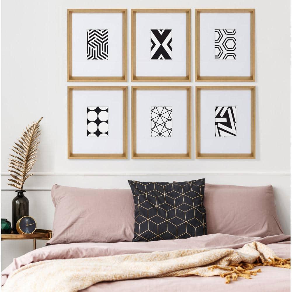 6pc 12" x 15" Calter Framed Print Art Set Gold - Kate and Laurel