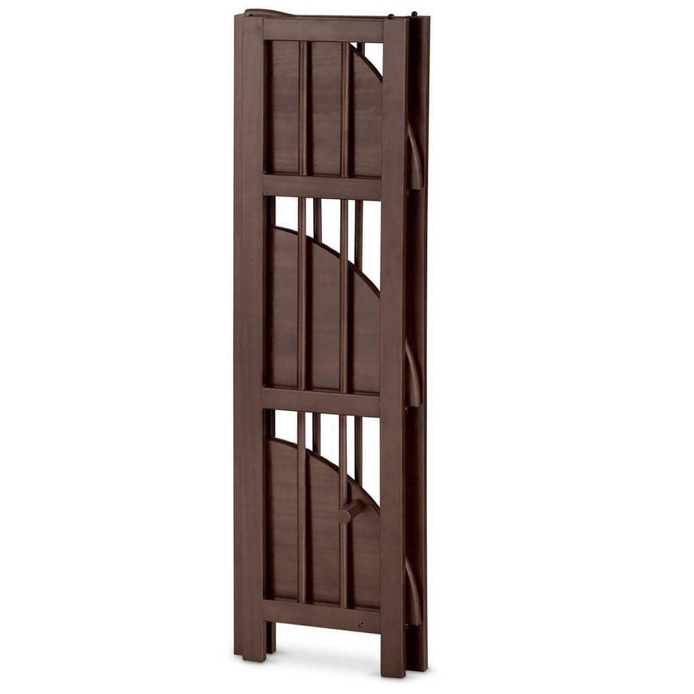 Betterbeds 4-Shelf Corner Folding Bookcase Folding, Wood/Multicolor, 10.25 lbs