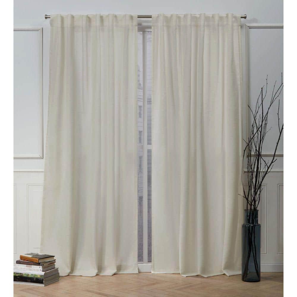 Nicole Miller Nicole Miller Faux Linen Slub Textured Hidden Tab/Rod Pocket Top Light Filtering Curtain Panel Pair (Set of 2)