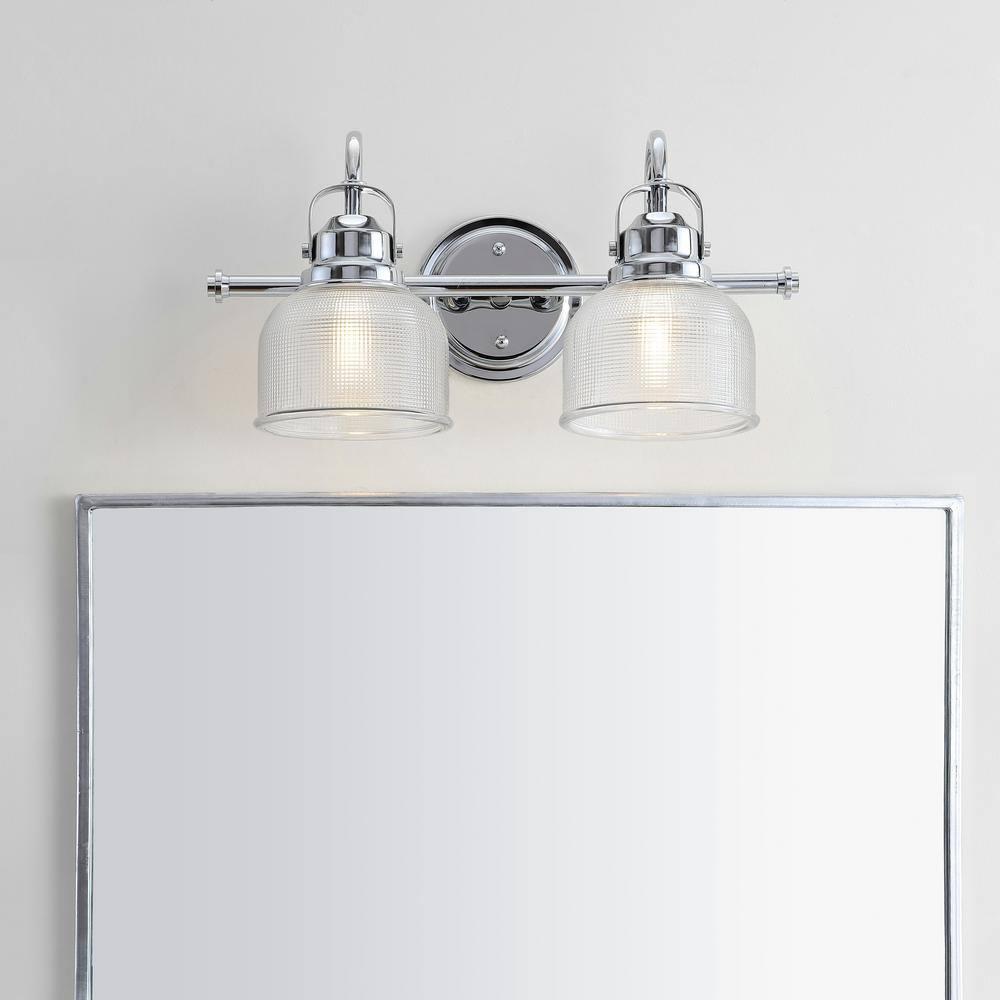 17.25" Metal/Glass Vanity Wall Light, ETL Listed, Bright Bathroom Fixture - JONATHAN Y