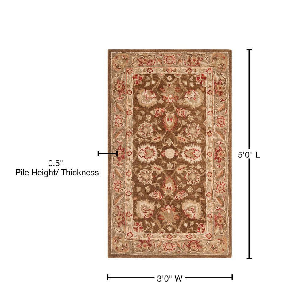 Anatolia AN512 Hand Tufted Indoor Accent Rug - Brown/Green - 3'x5' - Safavieh