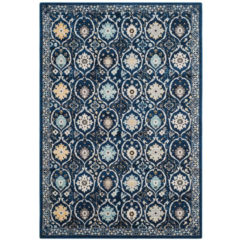 Evoke EVK210 Power Loomed Area Rug - Royal/Ivory - 6'7"x9' - Safavieh.