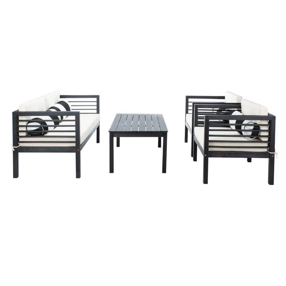 Wade Logan® Arlethe Wood 4 - Person Patio Conversation Sets with Cushions