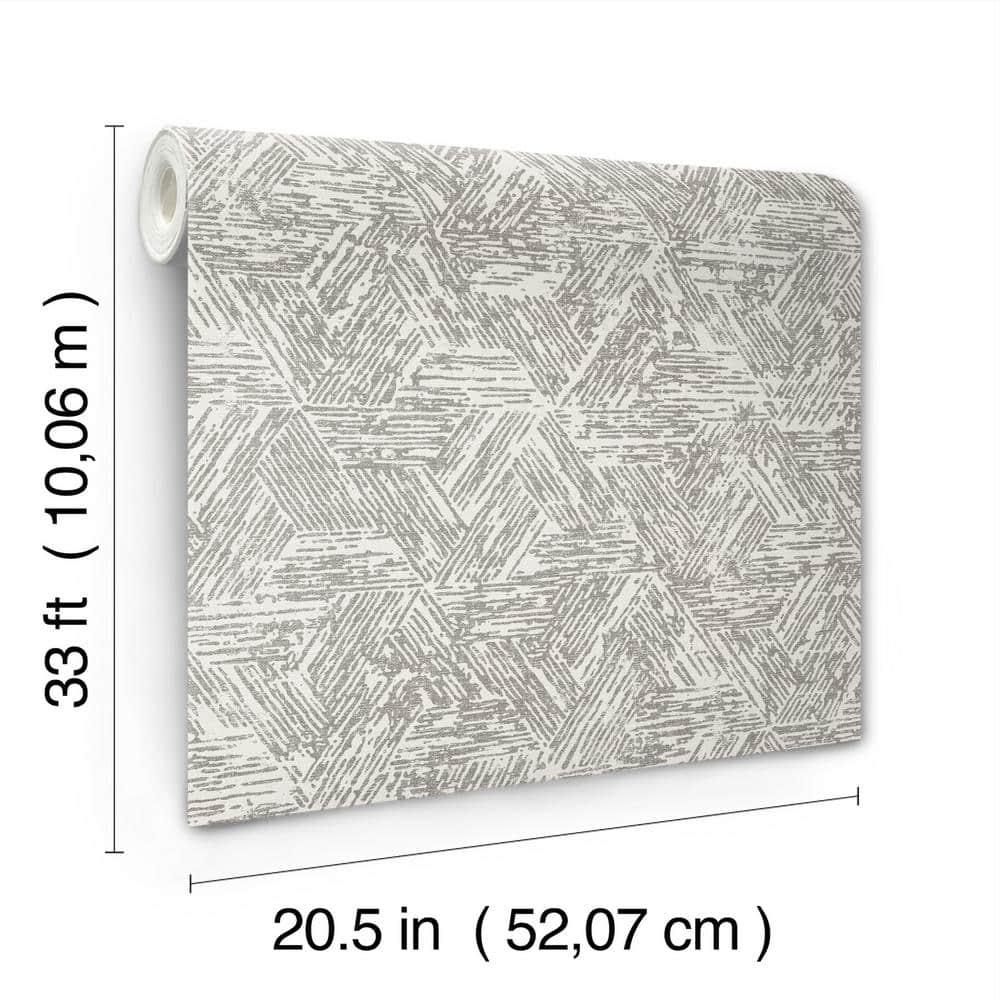 Grey Geometric Non-Pasted Washable Wallpaper Roll