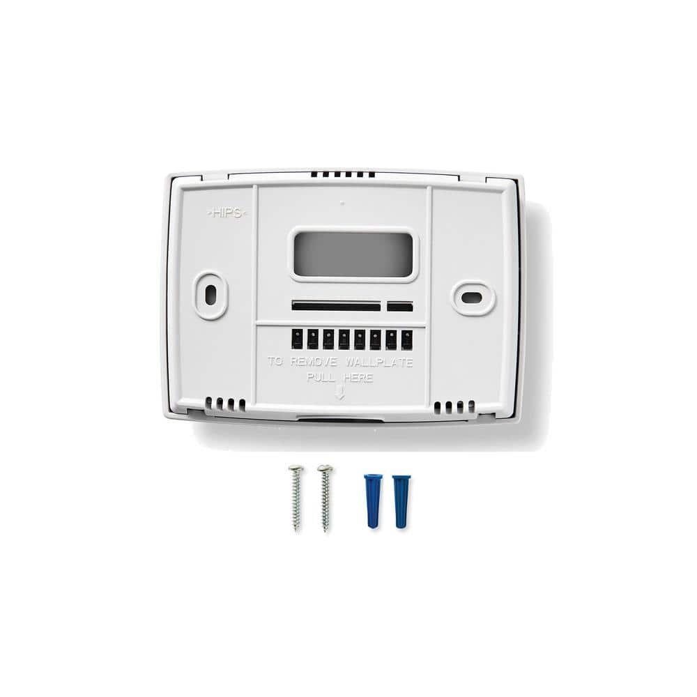 Honeywell Home 1-Week Programmable Thermostat: Digital, Audible Alert, White, Battery Operated