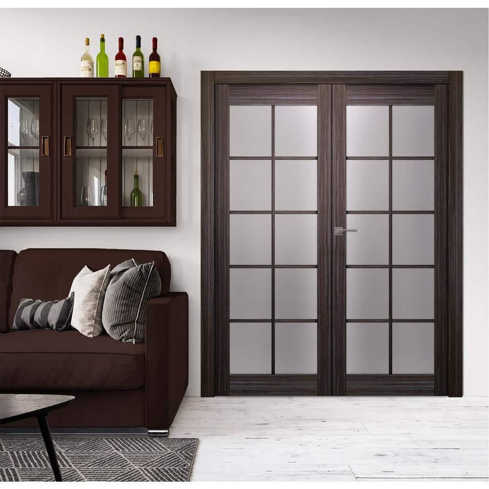 Belldinni Palladio Active 10-Lite Frosted Glass Wood Composite Double Prehung French Door