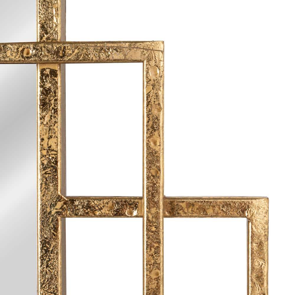 Creative Co-Op Metal Wall Mirror with Geometric Framework, Gold