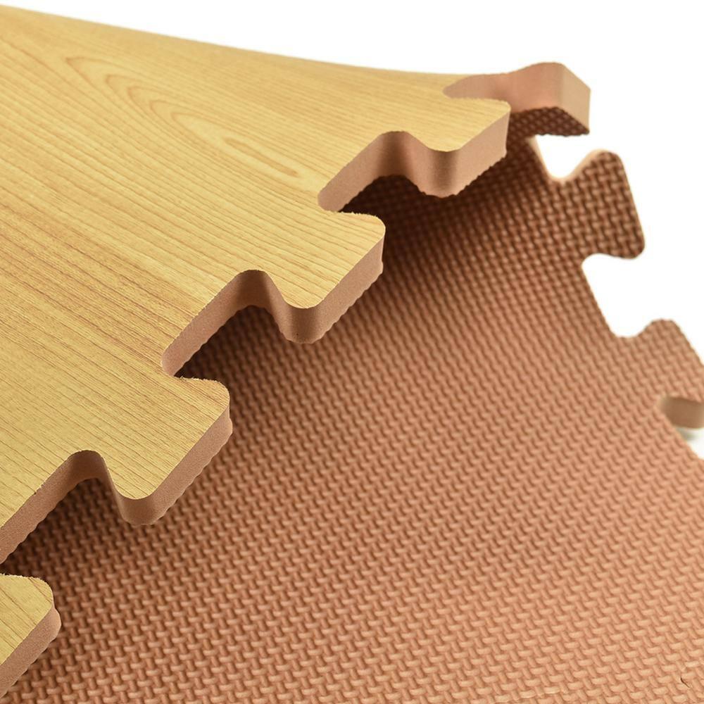 Greatmats Wood Grain Interlocking Wood Look Reversible Foam Tiles 1/2 Inch x 2x2 Ft. Light Wood/Tan 15 Pack