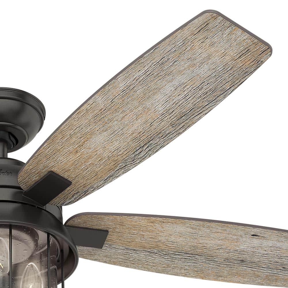 Hunter Fan 52" Coral Bay 5 - Blade Outdoor Standard Ceiling Fan with Remote Control and Light Kit Included