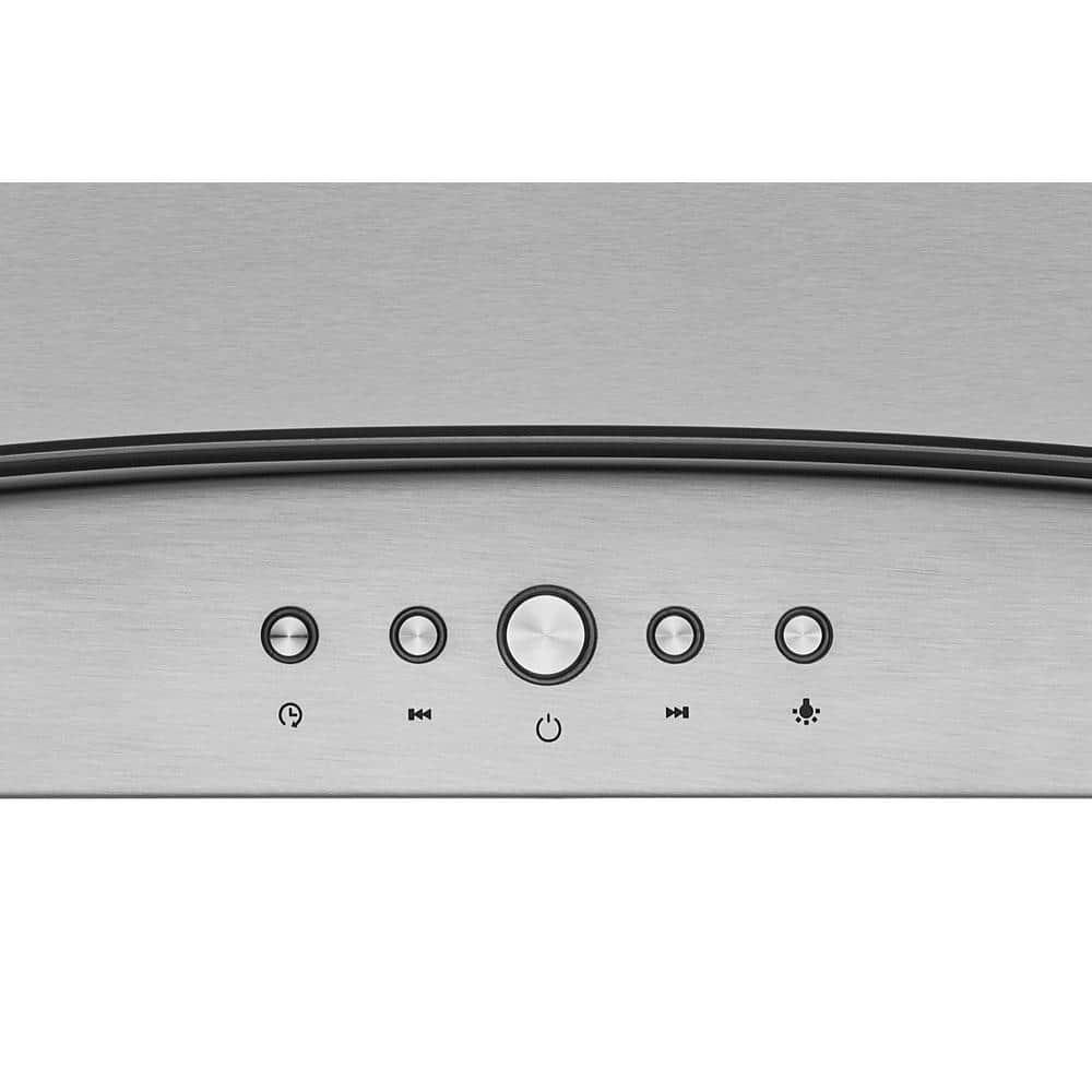 Hauslane 36" Stainless Steel 600 CFM Convertible Island Range Hood with Baffle Filter