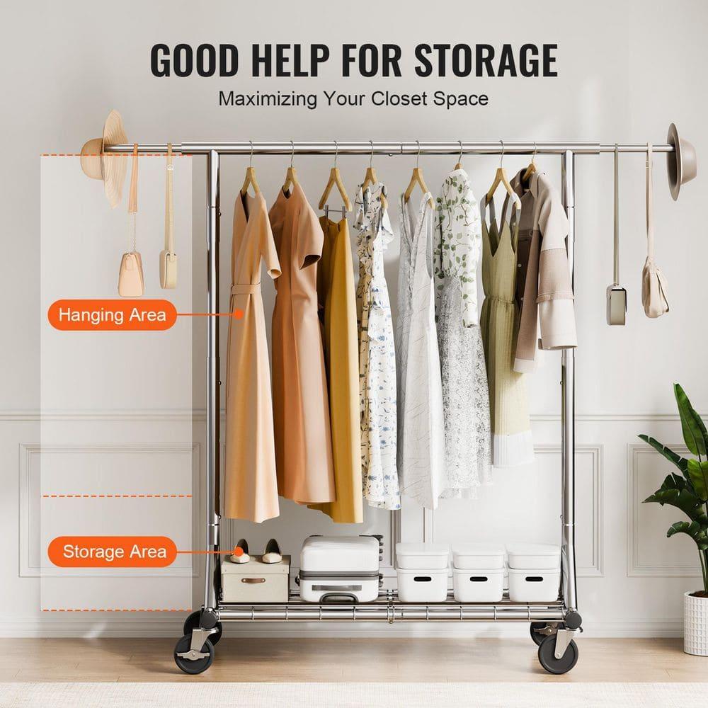 450 lbs Heavy Duty Clothing Garment Rack with Wheels