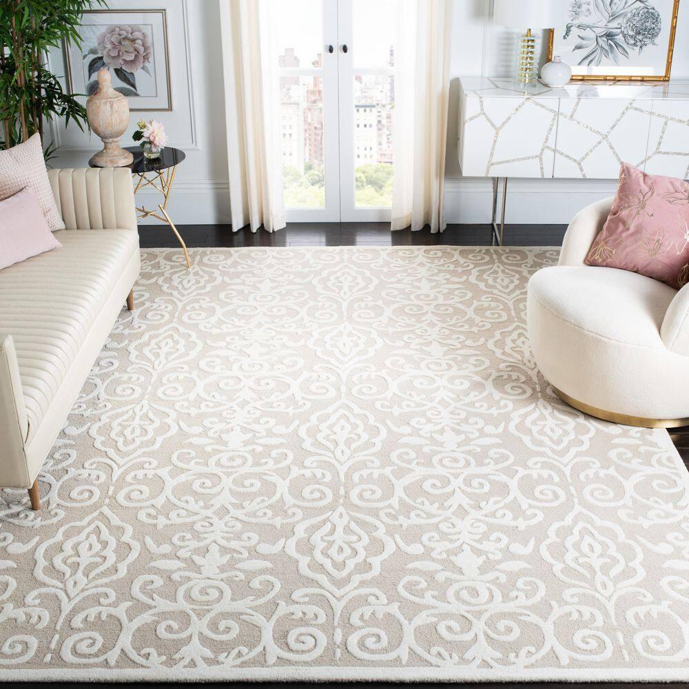SAFAVIEH Martha Stewart Marais Geometric Damask Area Rug, Fledgling, 10' x 14'