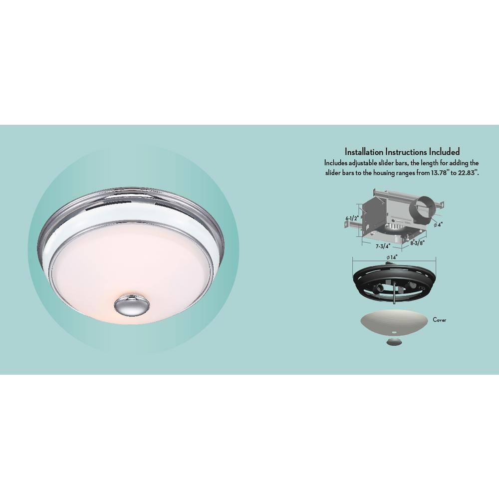 Good Housekeeping Abbey (81021) Decorative 90 CFM 2.5 Sones Bathroom Ventilation Exhaust Fan with Light