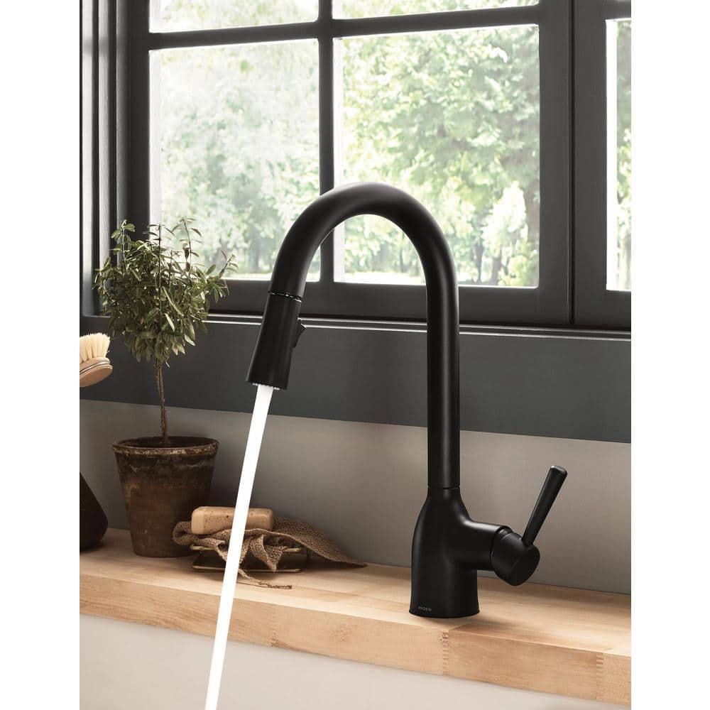 Matte Black Stainless Steel Pull-Out Spray Kitchen Faucet