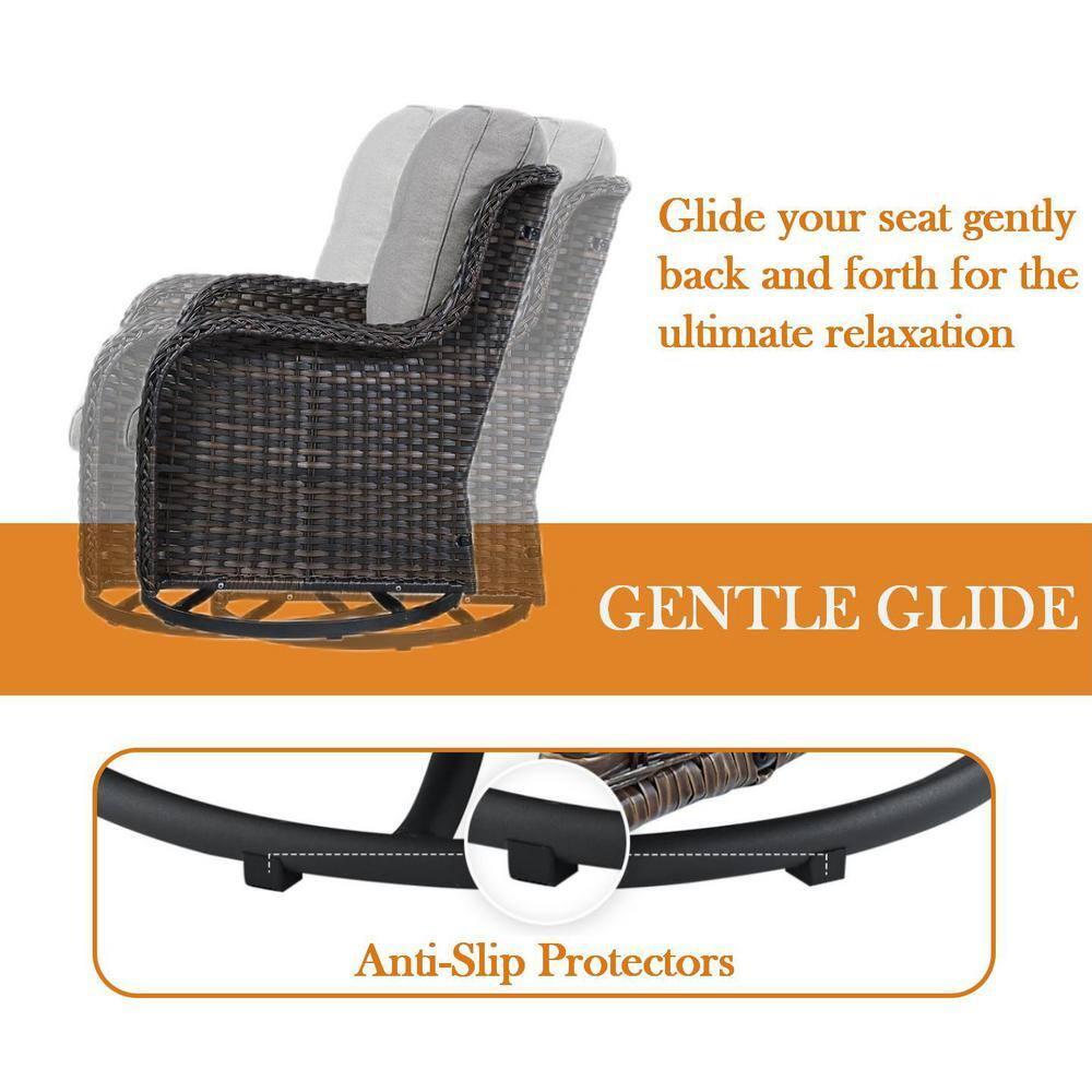 Carolina Outdoor Wicker Swivel Glide Chair with Cushions