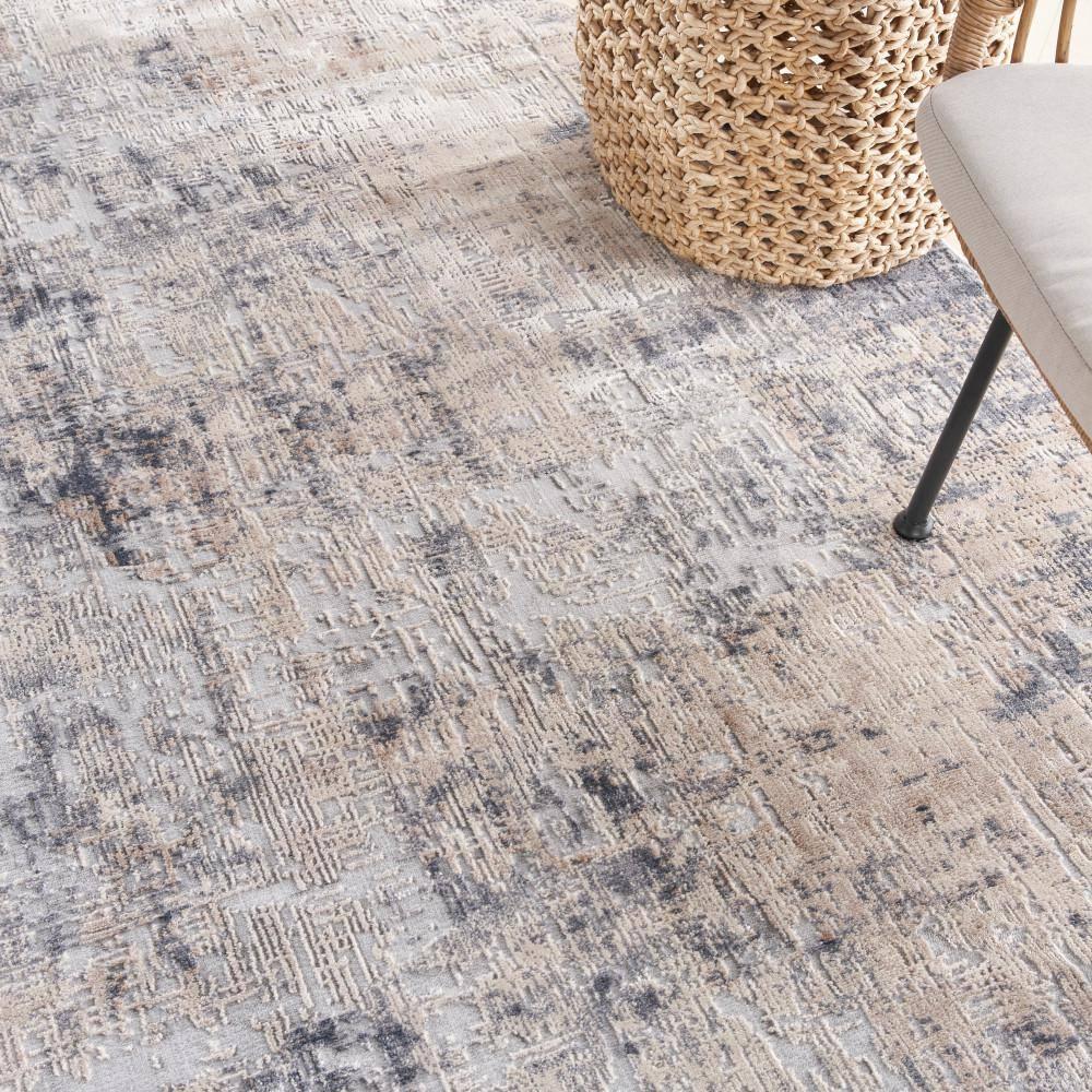 Nourison Rustic Textures Abstract Indoor Area Rug Grey/Beige 7’10” x Round