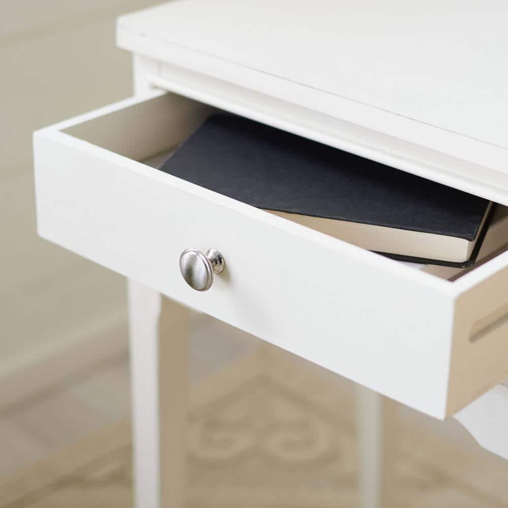 Opal 1 Drawer Accent Table - Distressed White - Safavieh.