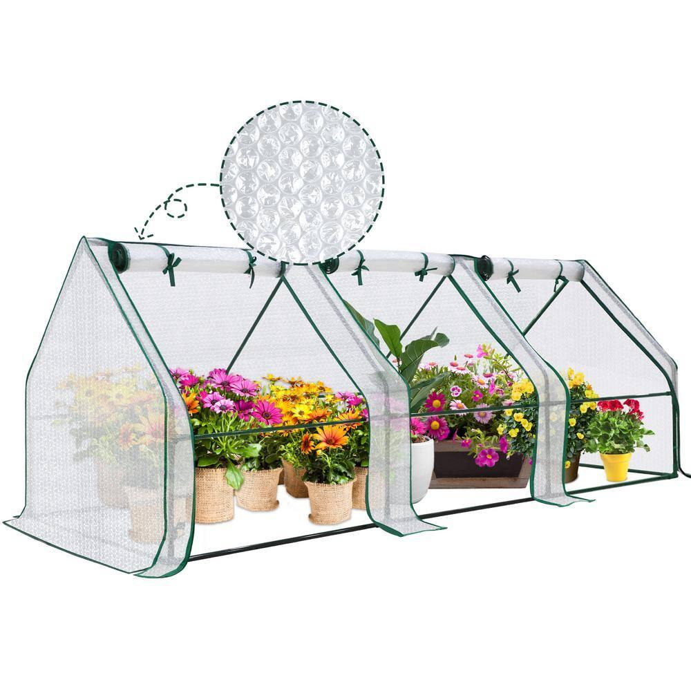 EAGLE PEAK 95'' W x 36'' D Mini Greenhouse With Bubble Film Cover