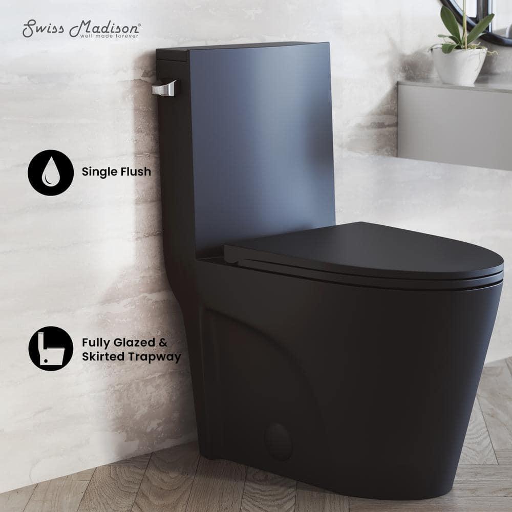 St. Tropez One Piece Elongated Toilet Dual Vortex Flush 1.6 GPF
