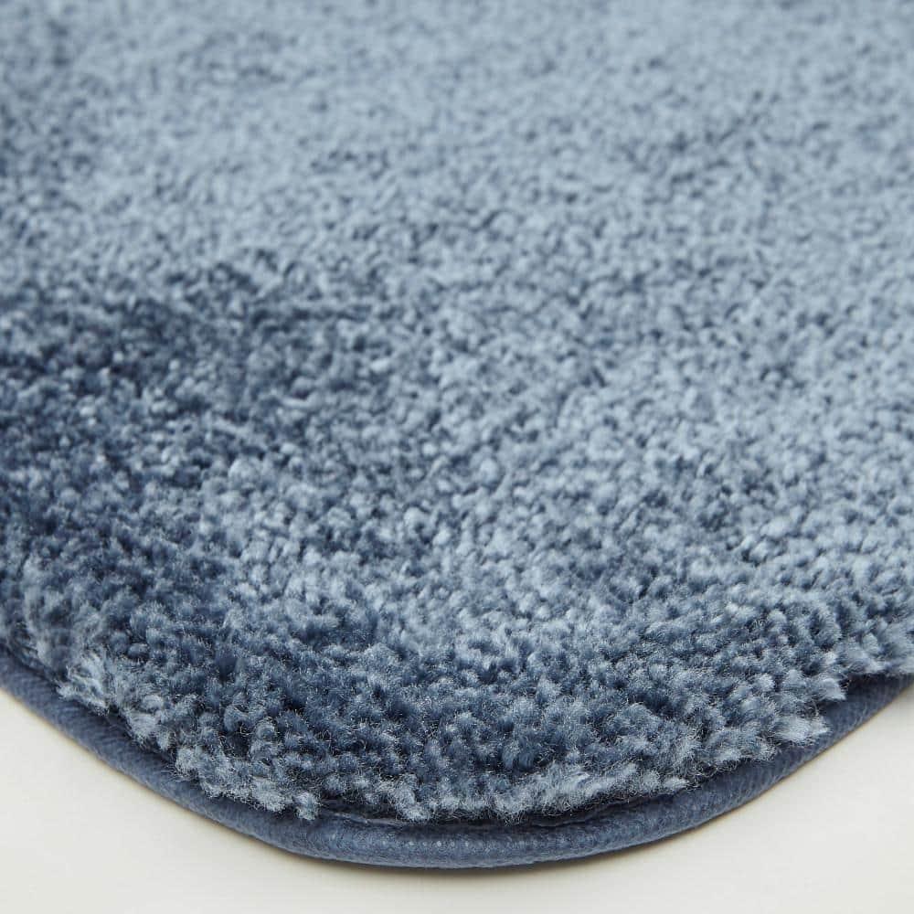 BrylaneHome The Elegance Bath Rug Collection - Bath Rug - 17" W 24" L, Slate Blue