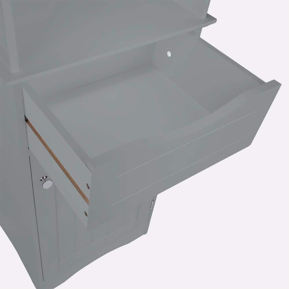 RiverRidge Home RiverRidge Ashland Tall Bathroom Storage Linen Cabinet and Organizer with Drawer and Shelves