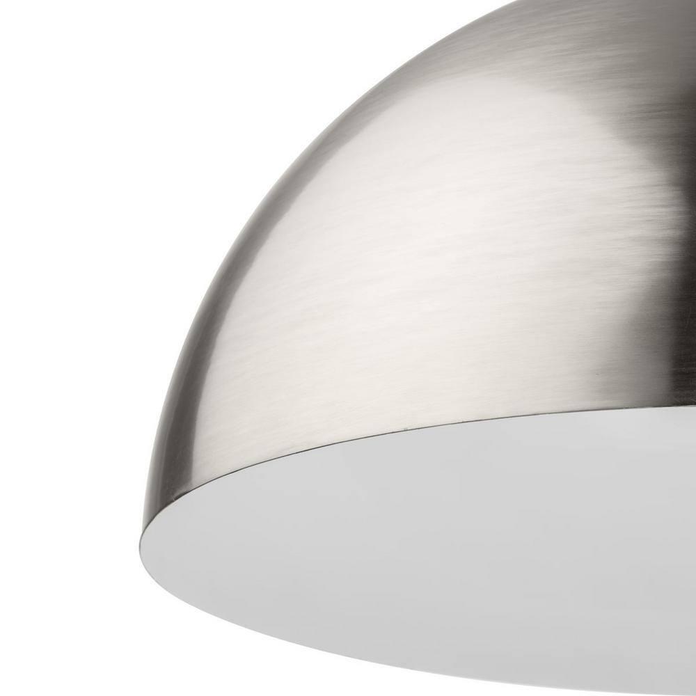 Progress Lighting Perimeter 1-Light Pendant, Brushed Nickel, White Interior Shade: Iconic modern design for kitchens and breakfast nooks.