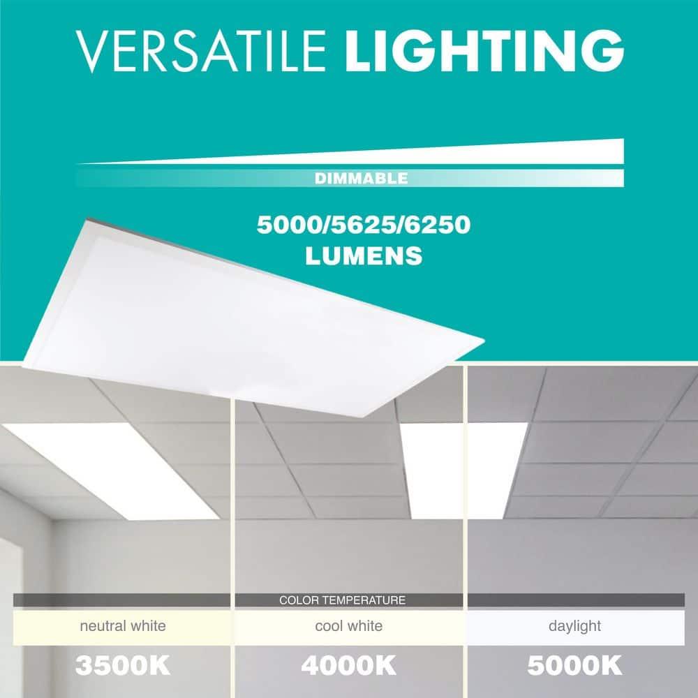 Simply Conserve 50/64/75-Watt Equivalent Dimmable Integrated LED Flat Panel Light, 3500K/4000K/5000K